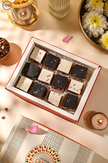 Jugalbandhi Chikki - Black & White Chocolate Dry Fruit Punch